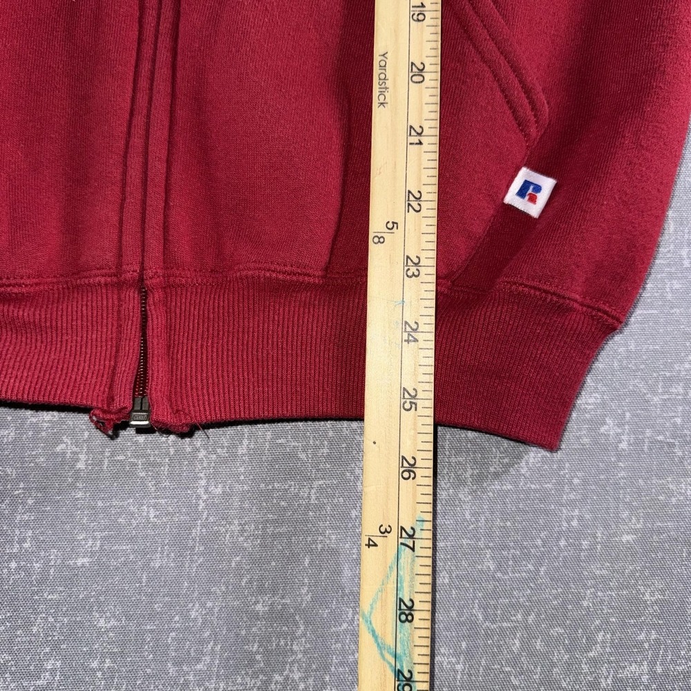 Vintage Russell Athletic Hoodie Youth XL Red Full Zip Fleece FS Logo Made USA - Picture 10 of 13